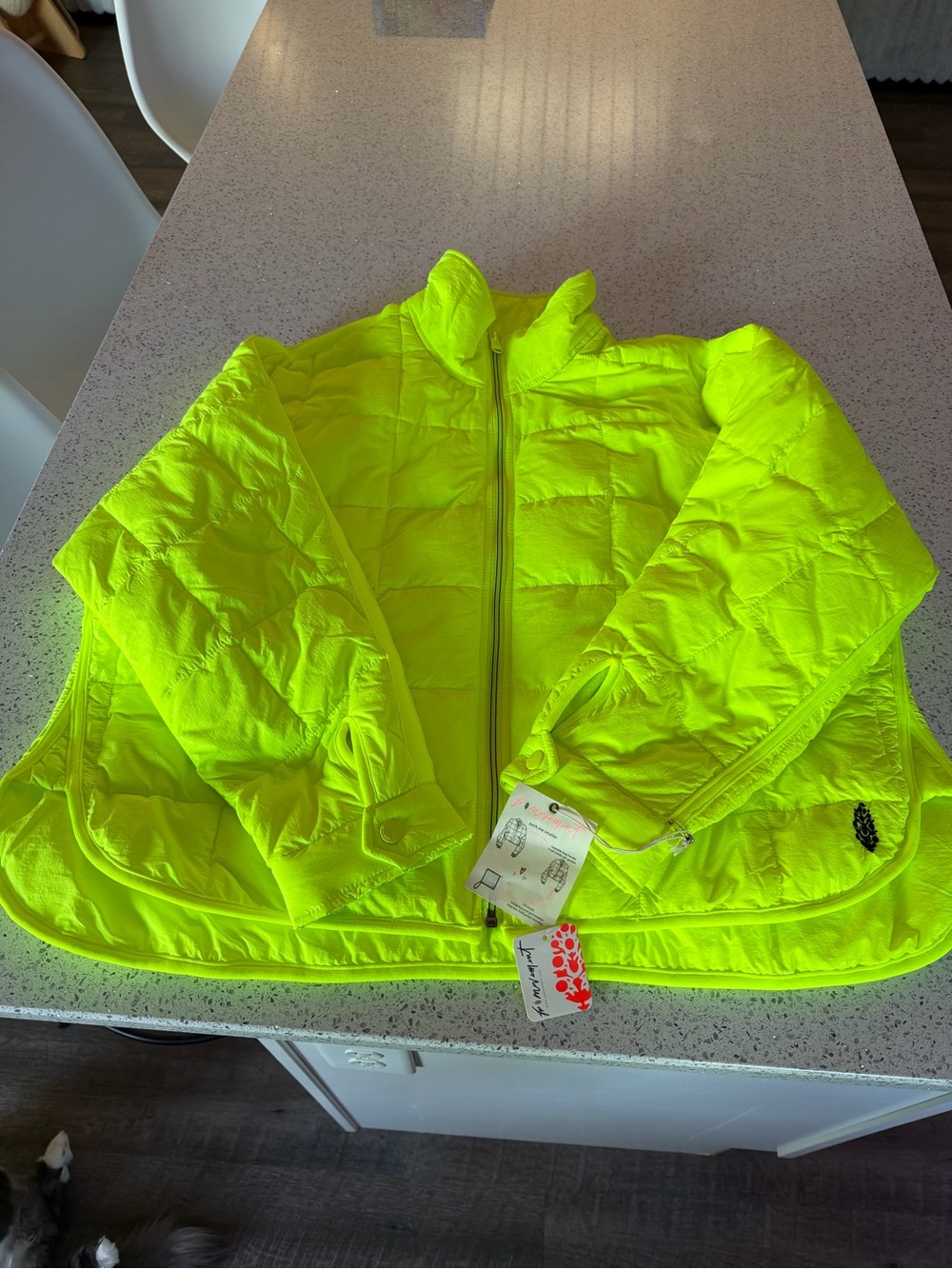 Neon Yellow Free People Movement Pippa Packable Puffer Jacket NWT